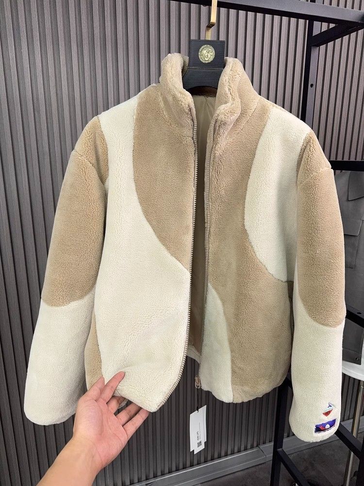 Manteau à col contrasté pour homme, mode automne-hiver