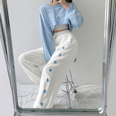 Pantalon taille haute à cordon de serrage New Love