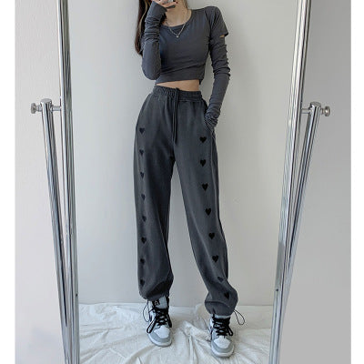 Pantalon taille haute à cordon de serrage New Love