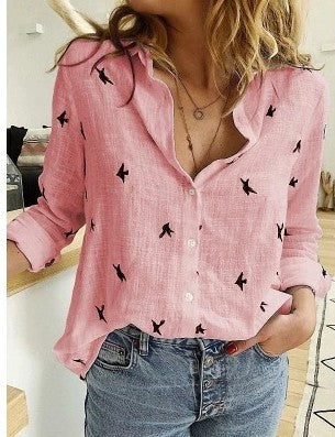 Chemise à manches longues et revers tendance, vêtements pour femmes