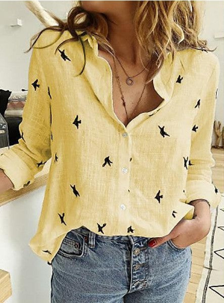 Chemise à manches longues et revers tendance, vêtements pour femmes