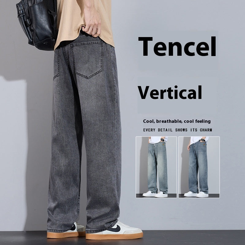 Pantalon large en soie glacée à coupe droite et décontractée