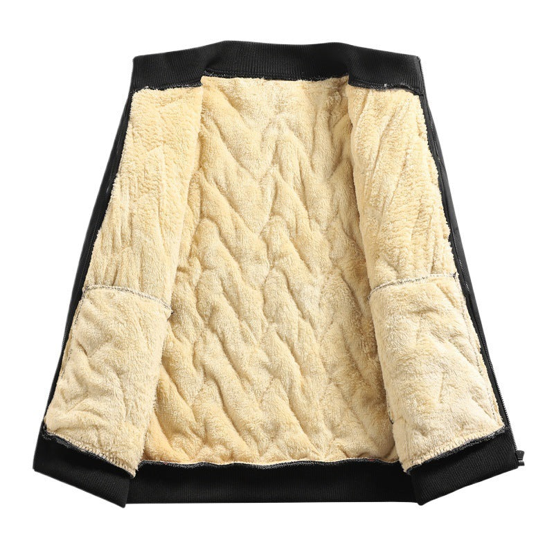 Vêtements en coton épais doublés de polaire à revers amples