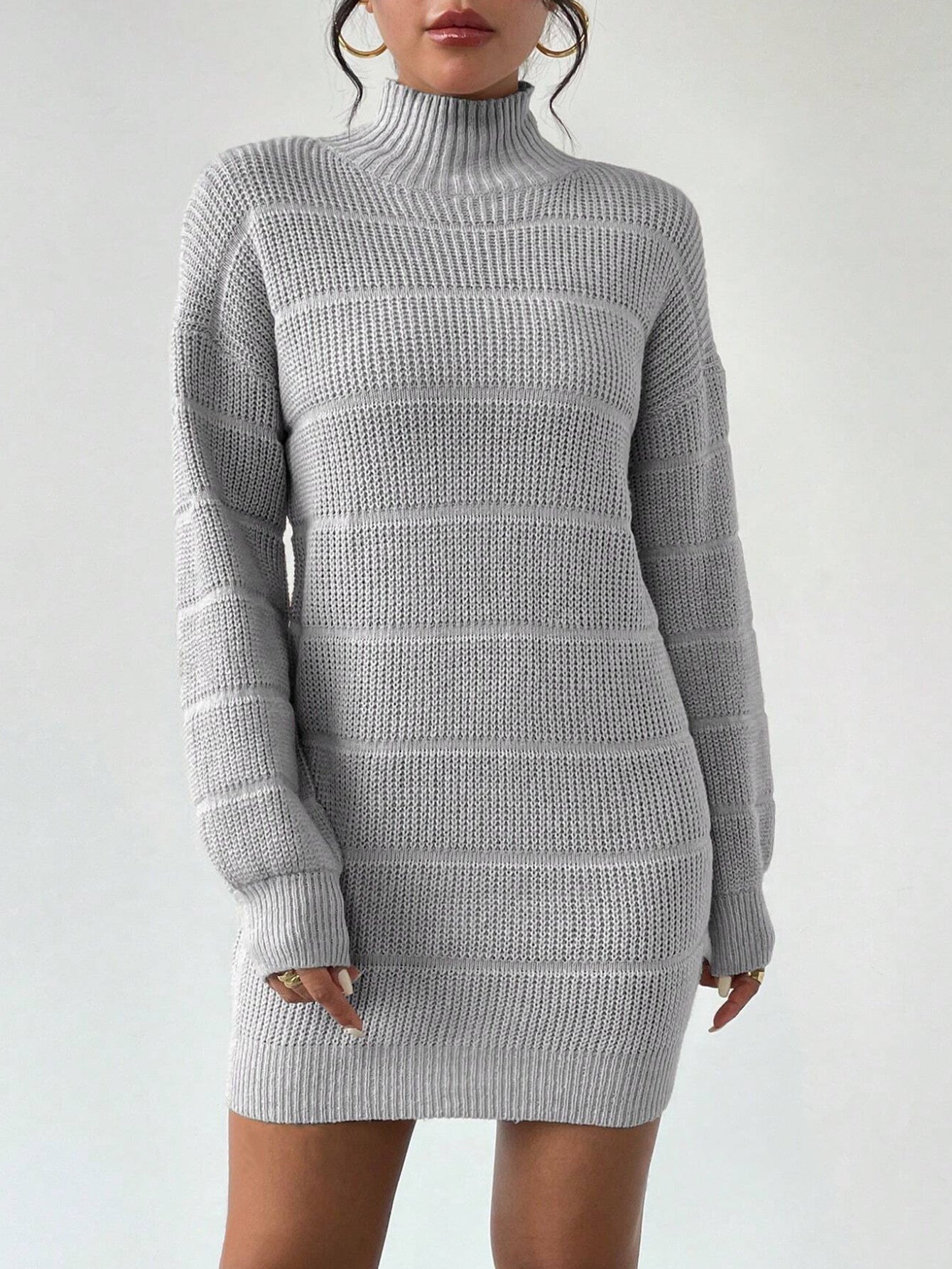 Robe en tricot à col mi-haut