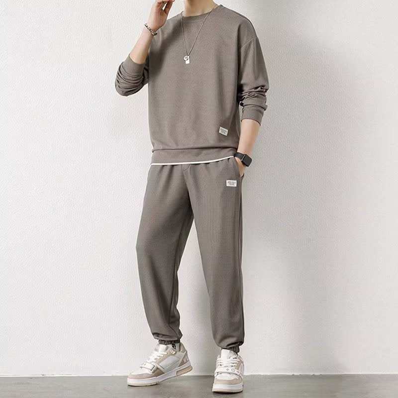 Pull à manches longues Pantalon Gaufré Loisirs Sports Étudiant