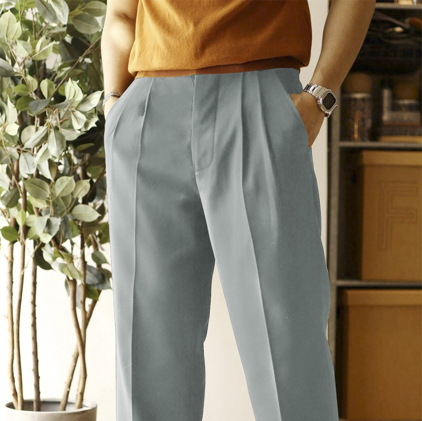Pantalons décontractés pour hommes, coupe ample, coupe droite, jambes larges