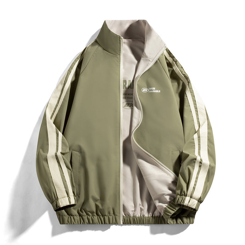 Cardigan décontracté à col montant pour homme, veste double face