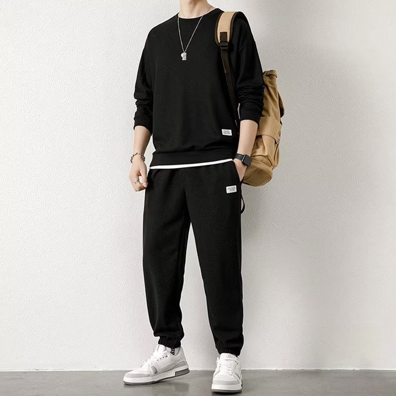 Pull à manches longues Pantalon Gaufré Loisirs Sports Étudiant