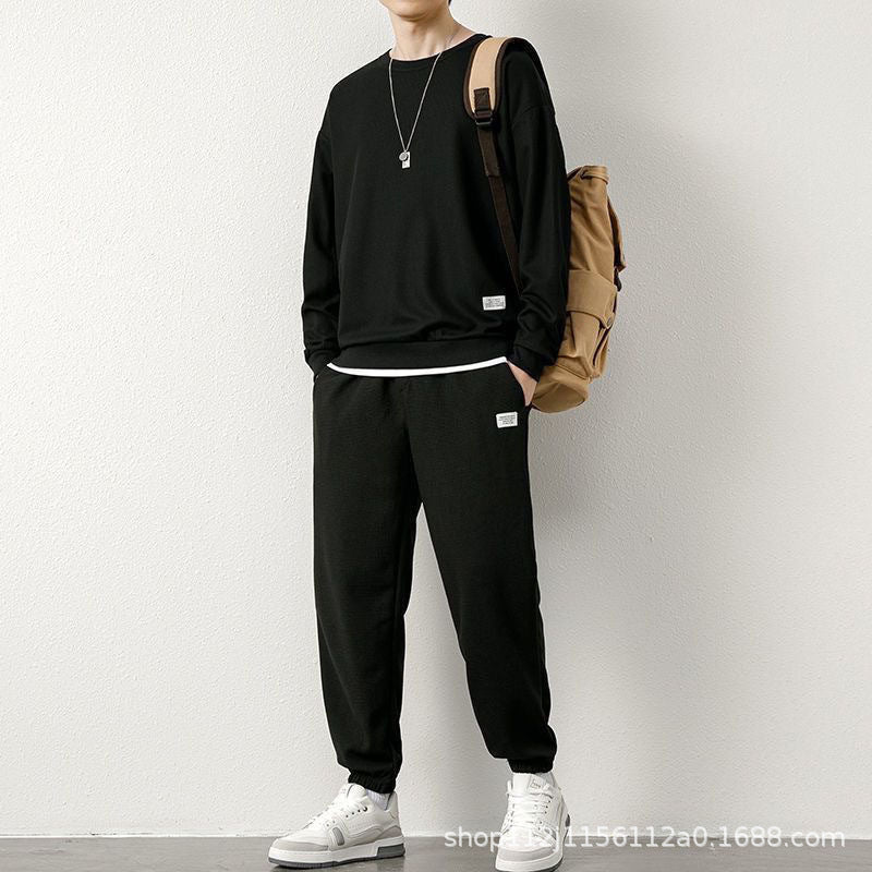 Pull à manches longues Pantalon Gaufré Loisirs Sports Étudiant