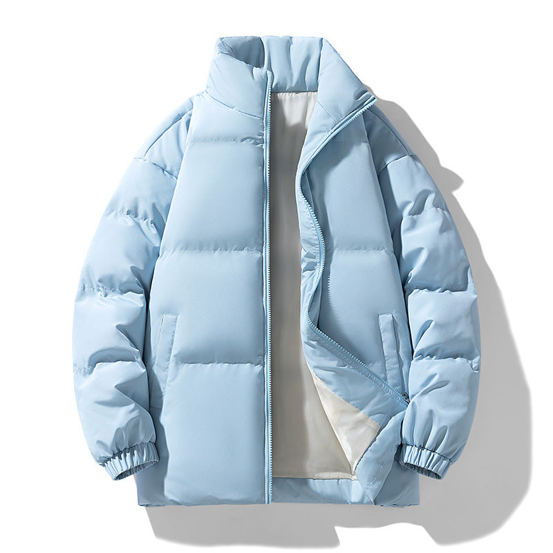 Manteau homme en coton rembourré à col montant, épais, garde au chaud et au froid