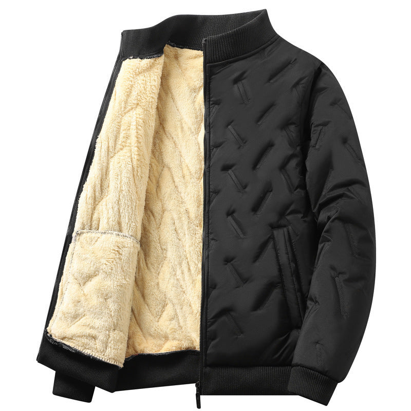 Vêtements en coton épais doublés de polaire à revers amples