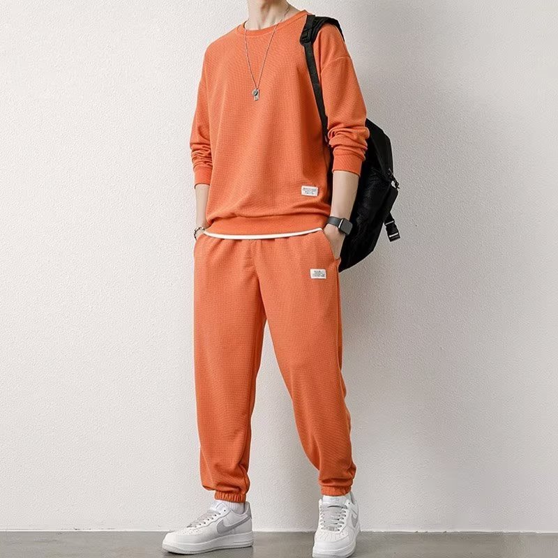 Pull à manches longues Pantalon Gaufré Loisirs Sports Étudiant