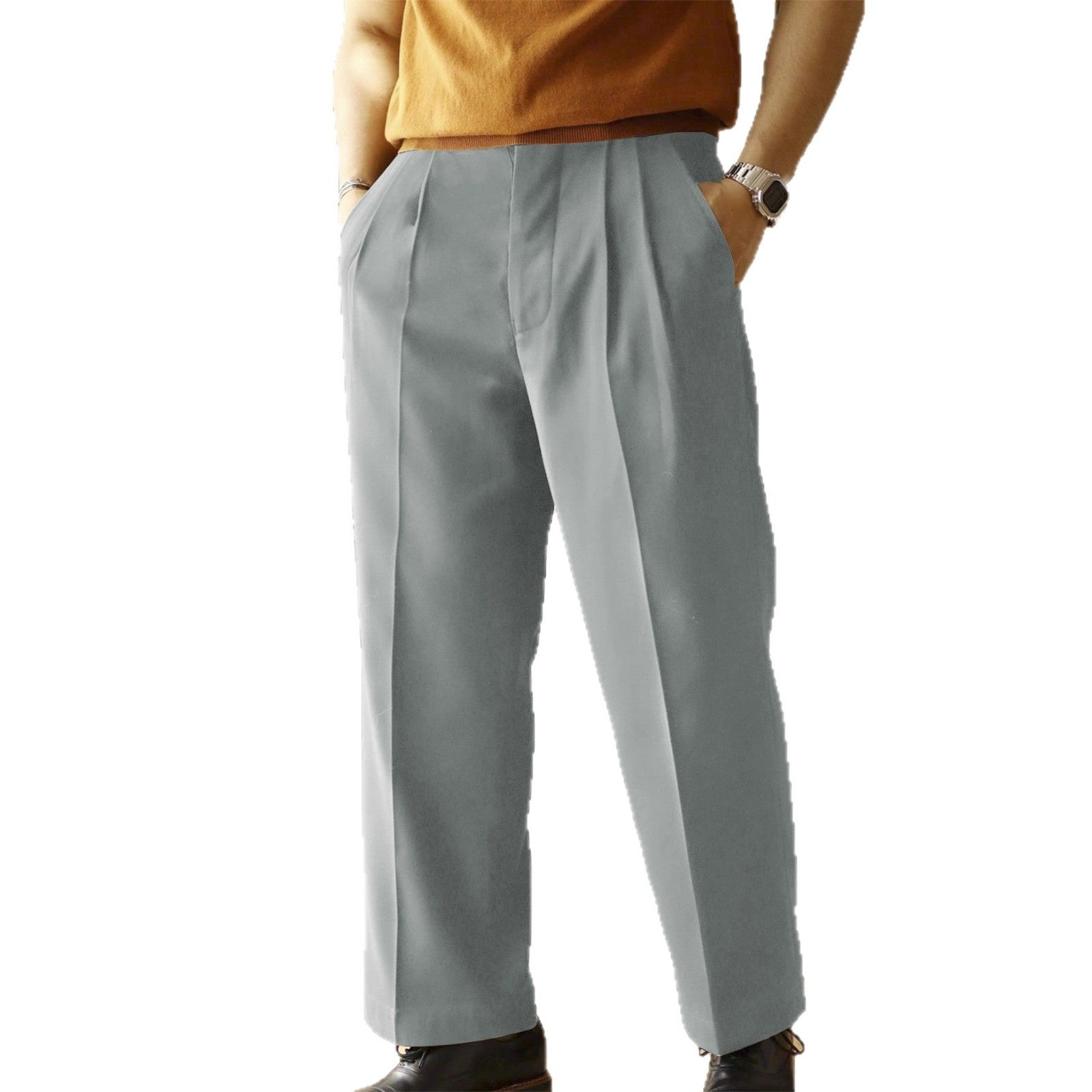 Pantalons décontractés pour hommes, coupe ample, coupe droite, jambes larges