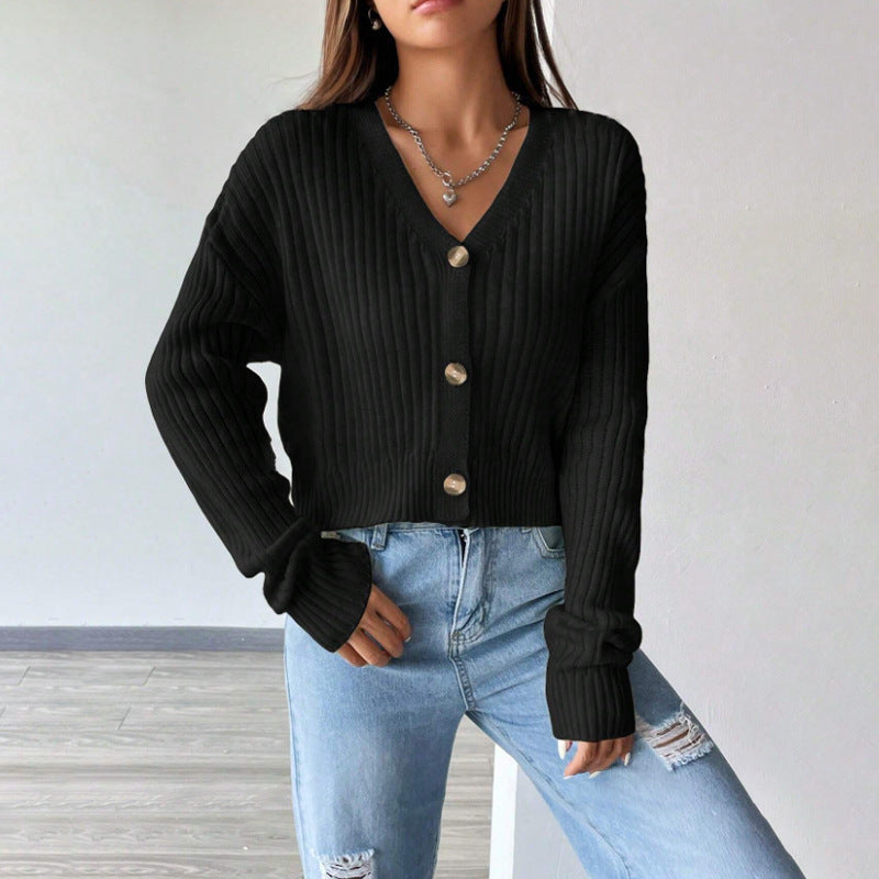 Manteau ample en tricot à manches longues pour femme