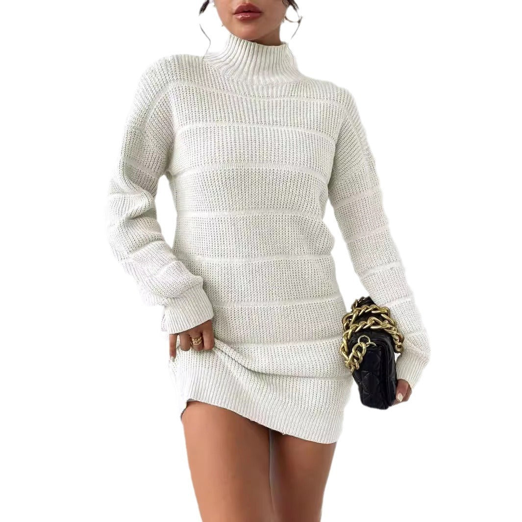 Robe en tricot à col mi-haut