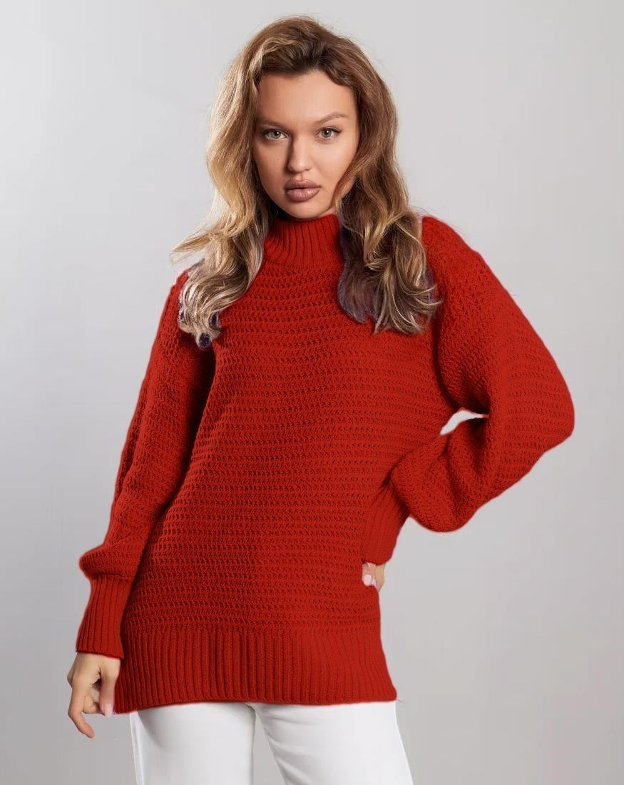 Pull à manches longues et bas fendu