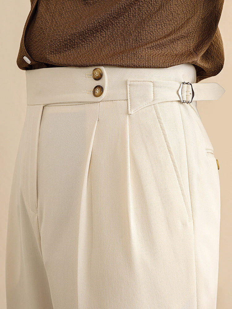 Pantalon droit taille haute pour homme