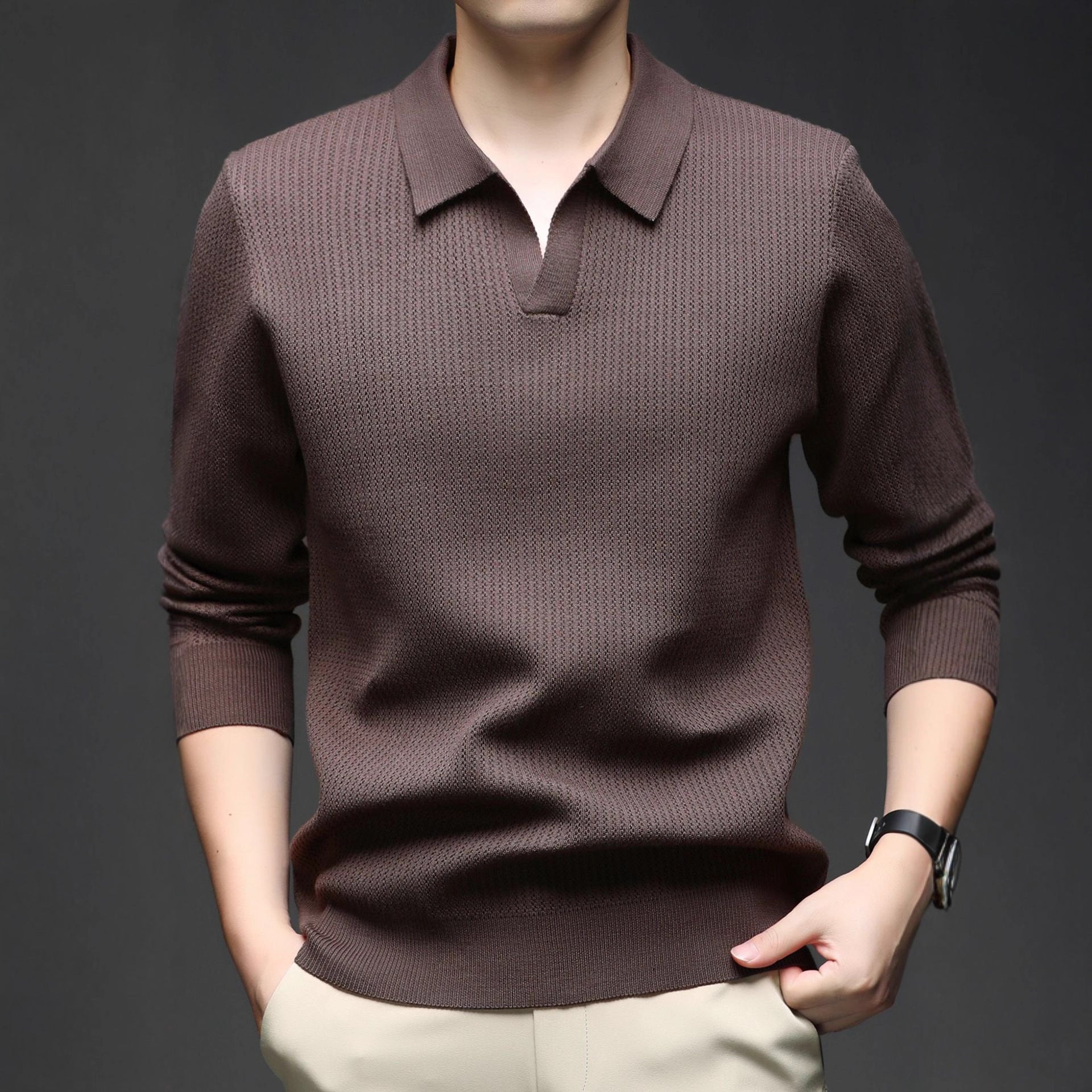 Pull ample à manches longues pour homme