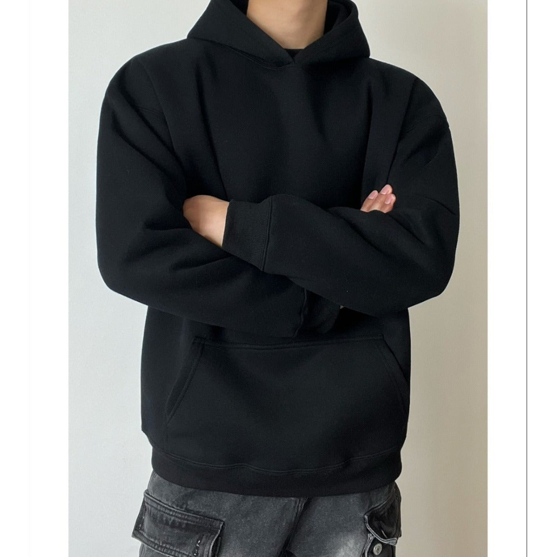 Solid Color Hooded Sweater For Men