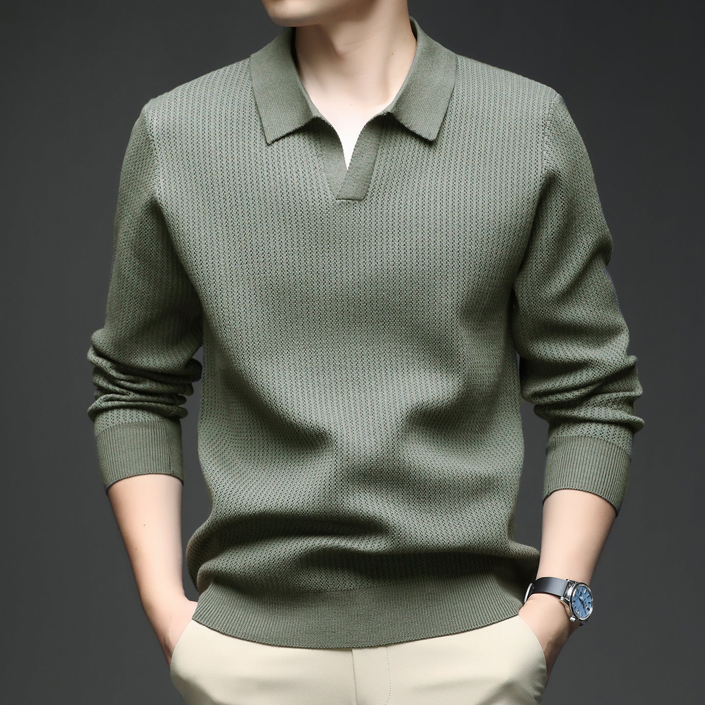 Pull ample à manches longues pour homme