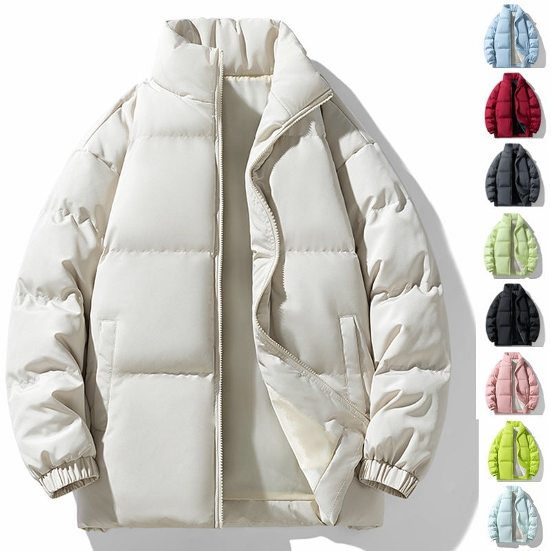 Manteau homme en coton rembourré à col montant, épais, garde au chaud et au froid
