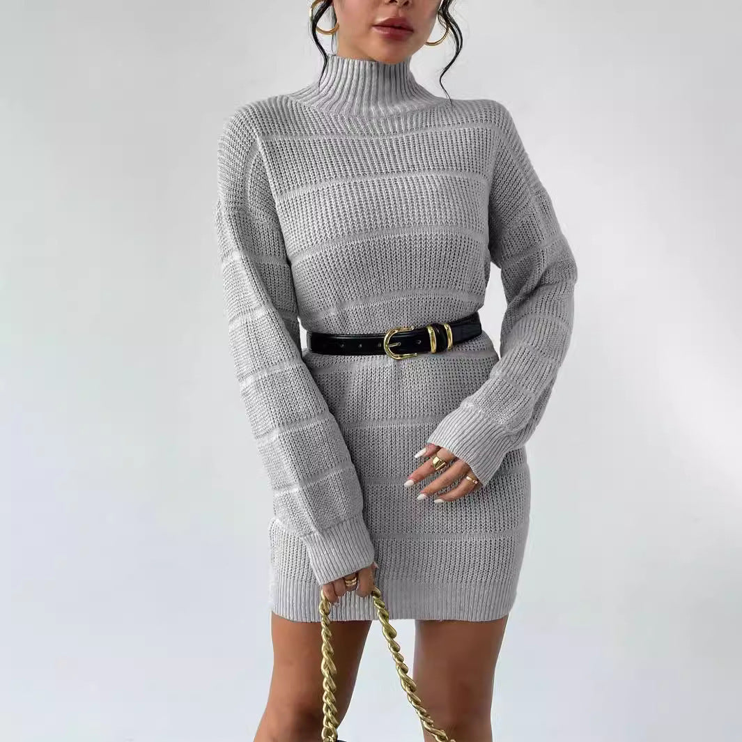 Robe en tricot à col mi-haut