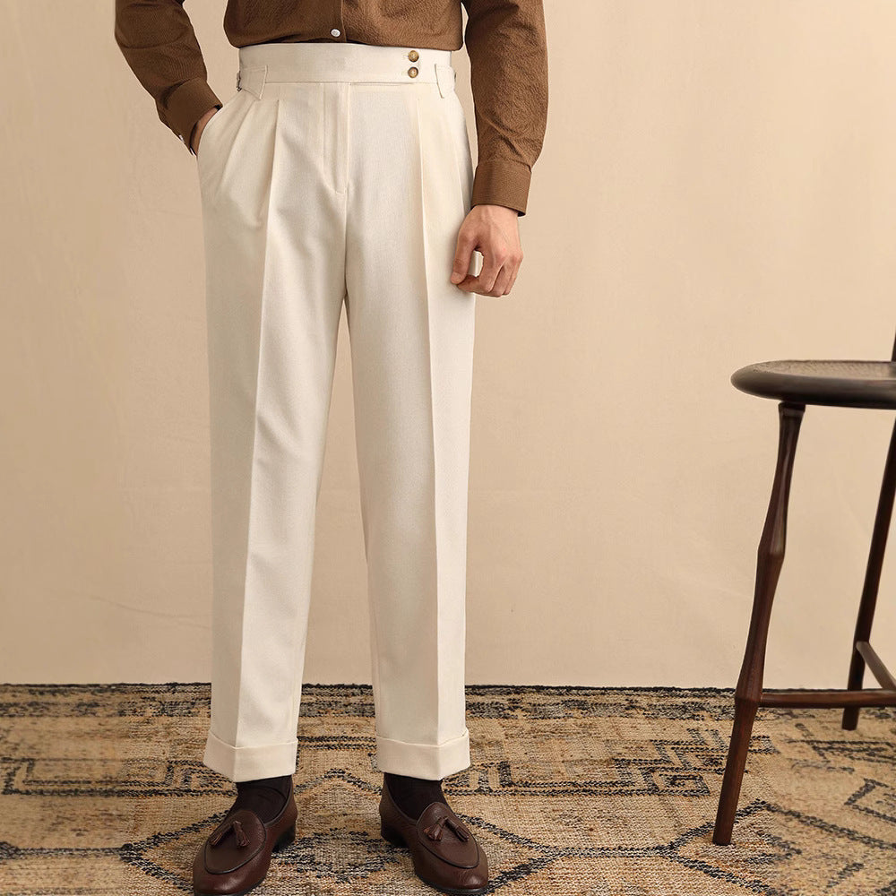 Pantalon droit taille haute pour homme