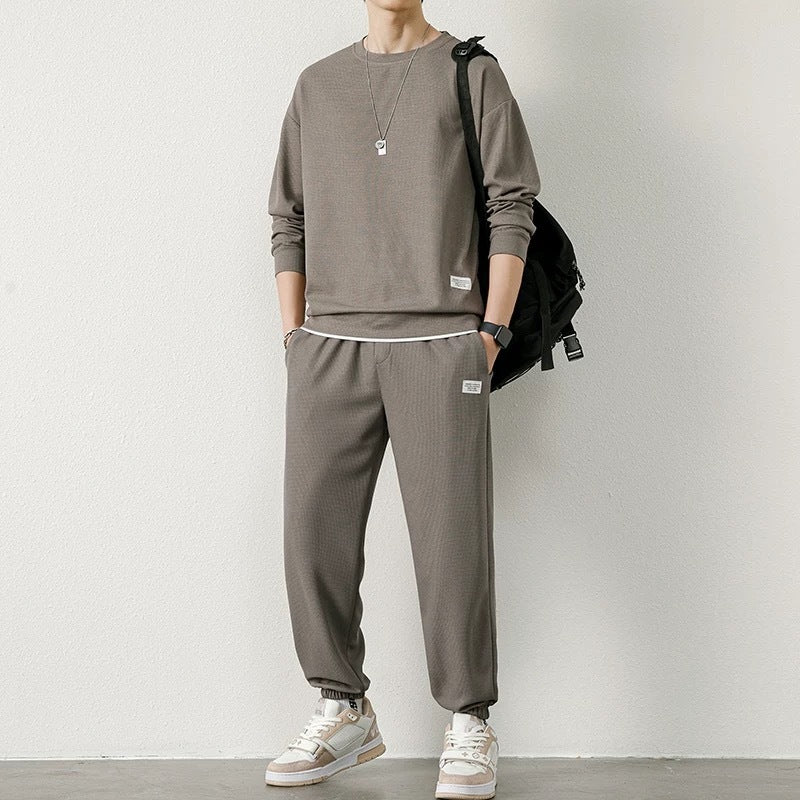 Pull à manches longues Pantalon Gaufré Loisirs Sports Étudiant