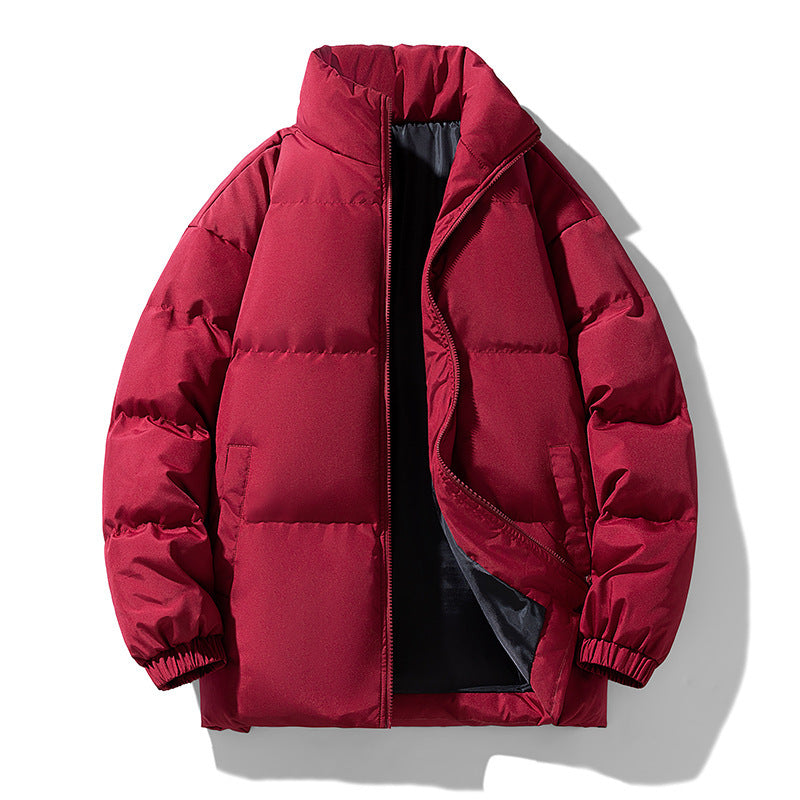 Manteau homme en coton rembourré à col montant, épais, garde au chaud et au froid
