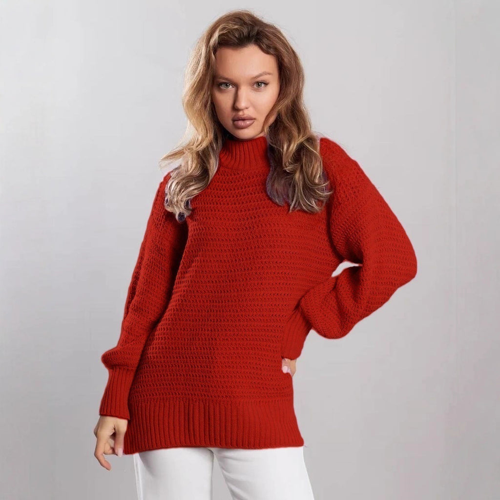 Pull à manches longues et bas fendu