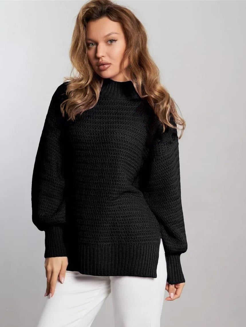 Pull à manches longues et bas fendu