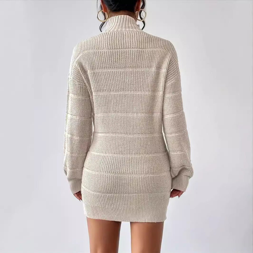 Robe en tricot à col mi-haut