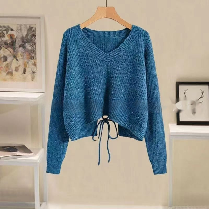 Pull femme Design Sense Niche Pull col V noué