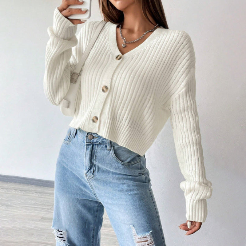 Manteau ample en tricot à manches longues pour femme
