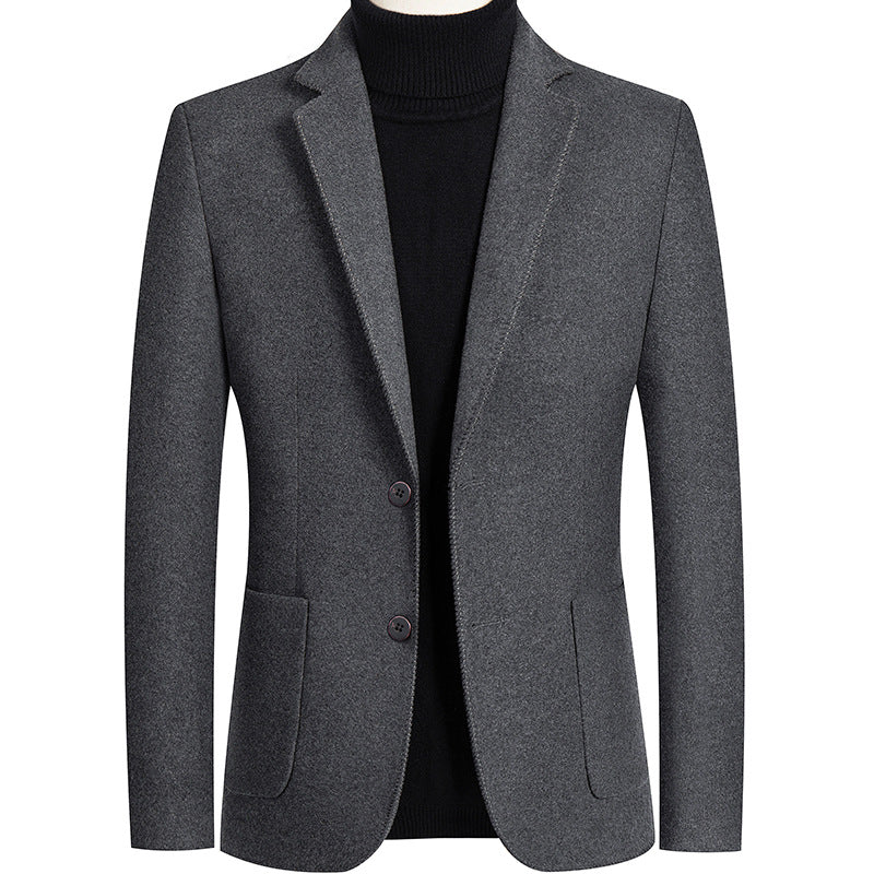 Solid Color Short Wool Woolen Men's Suit