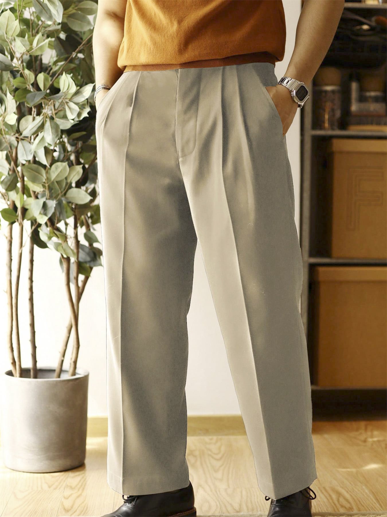Pantalons décontractés pour hommes, coupe ample, coupe droite, jambes larges