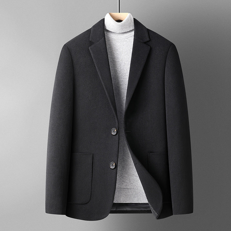 Solid Color Short Wool Woolen Men's Suit