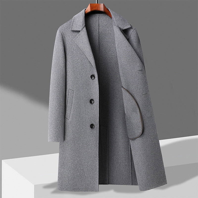 Manteau en laine décontracté long pour l'automne et l'hiver