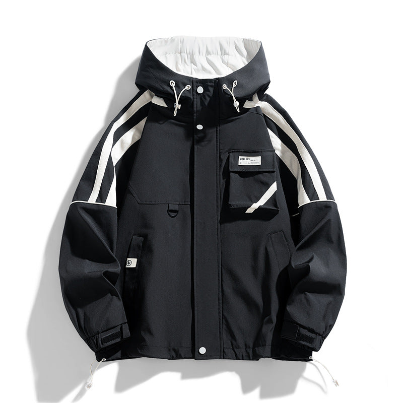Manteau à capuche pour homme, ample, tendance