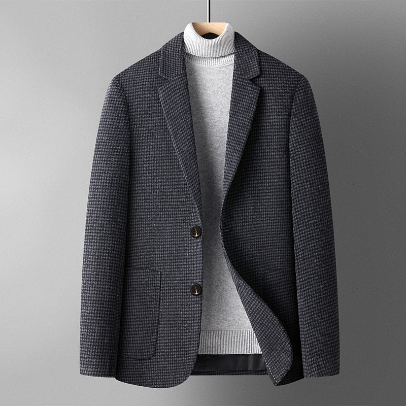 Solid Color Short Wool Woolen Men's Suit