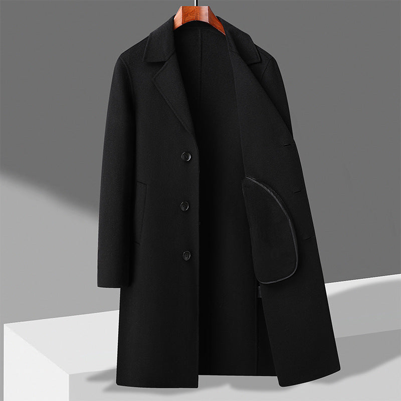 Manteau en laine décontracté long pour l'automne et l'hiver