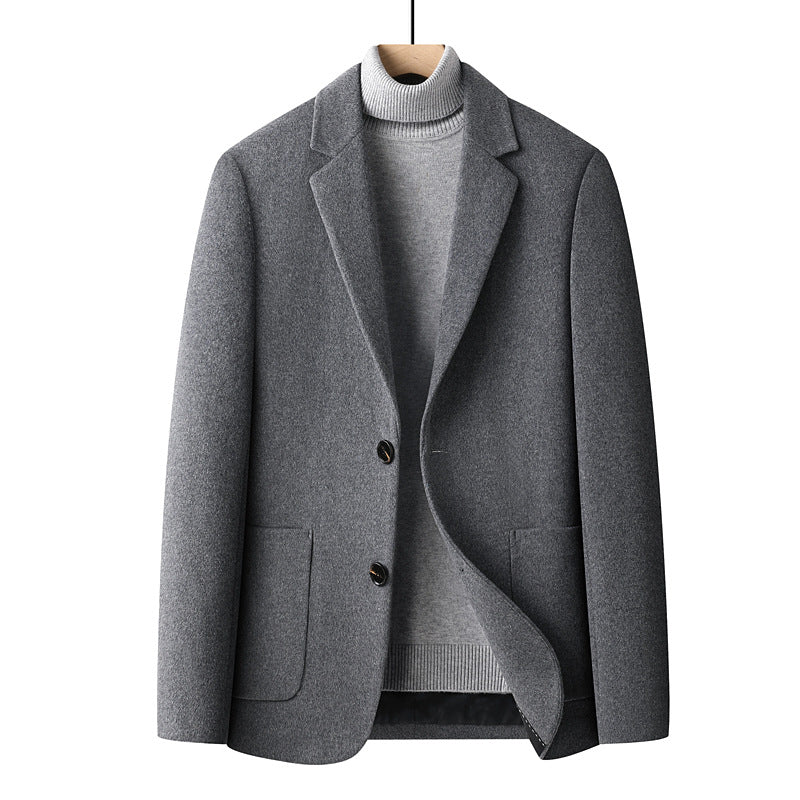 Solid Color Short Wool Woolen Men's Suit