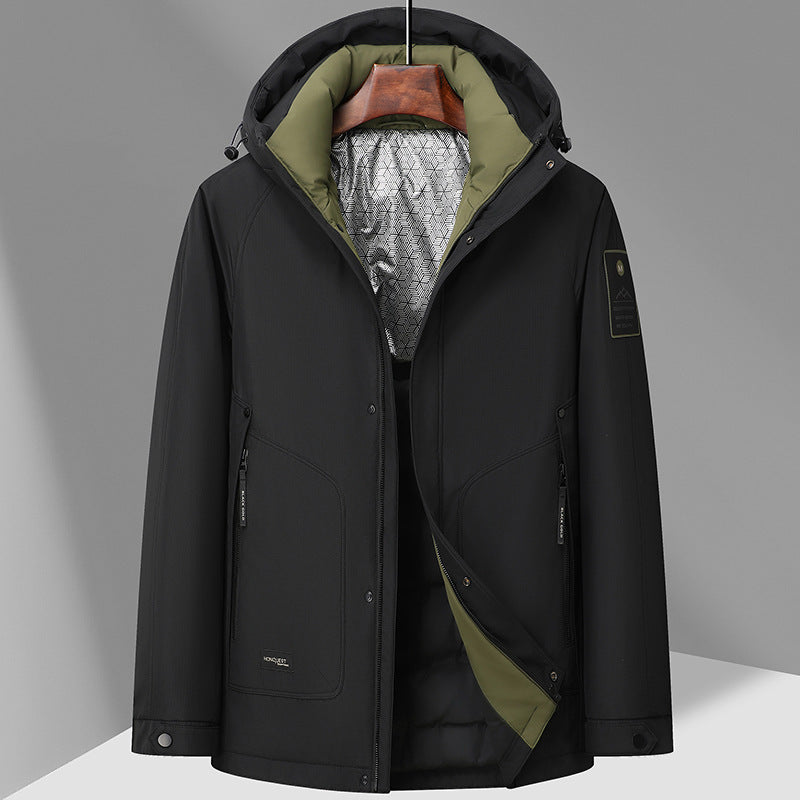 Veste à capuche en duvet de canard blanc