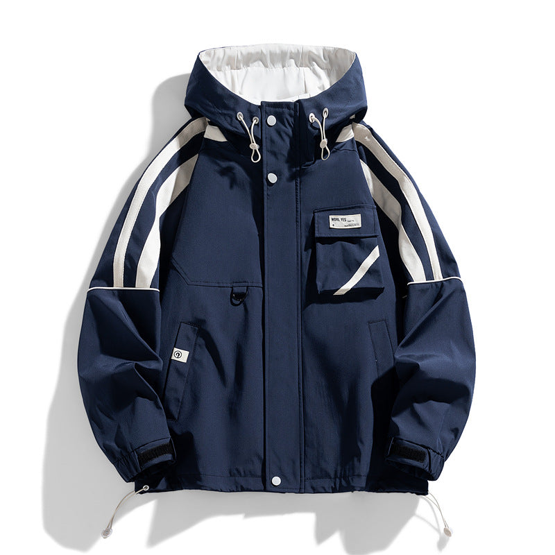 Manteau à capuche pour homme, ample, tendance
