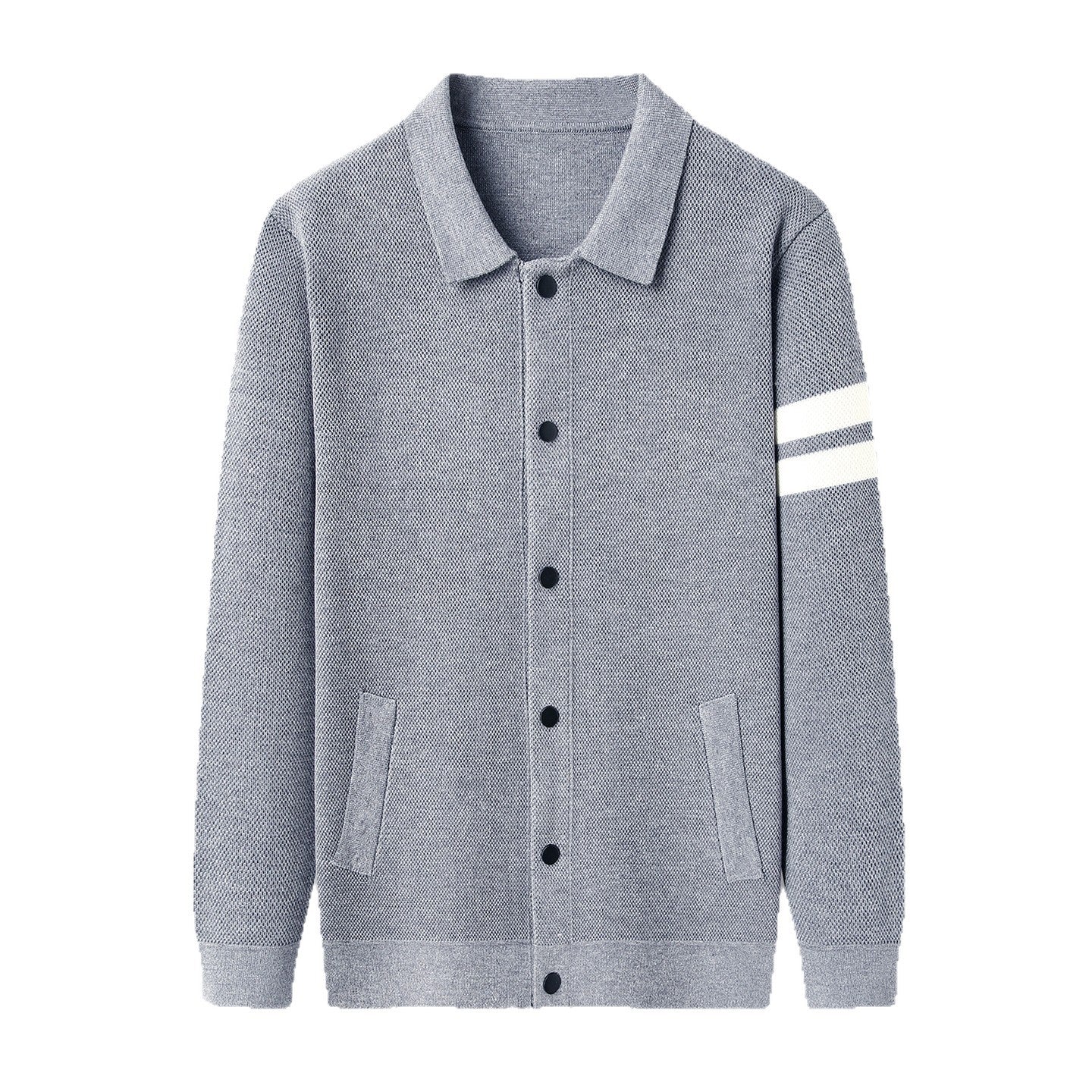 Cardigan tricoté à revers pour homme, veste slim