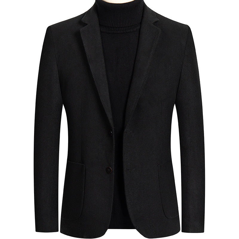 Solid Color Short Wool Woolen Men's Suit