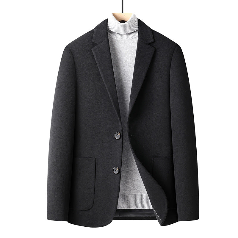 Solid Color Short Wool Woolen Men's Suit