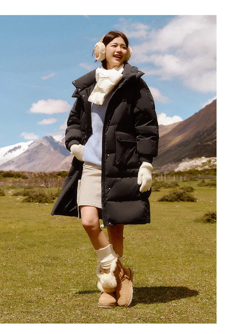 Semir vers le bas manteau femmes longue trois résistant coupe-vent chaud 2025 hiver nouvelle veste polyvalente à capuche ample