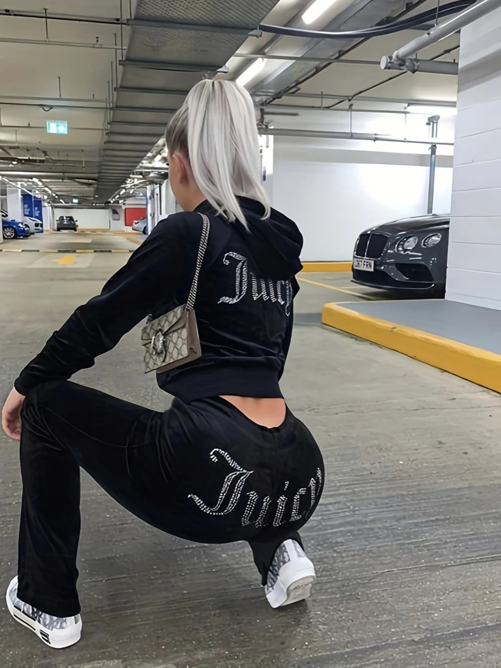 Ensemble deux pièces à capuche pour femme Y2K Jogging automne hiver survêtement pantalon confortable veste à manches longues manteau et pantalon ensembles décontractés