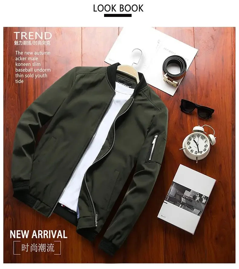 Blouson aviateur à manches longues pour hommes